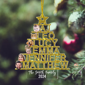 Custom Photo Gifts For Family Names Christmas Tree Ornament 03qhtn081024 - Ornament - GoDuckee