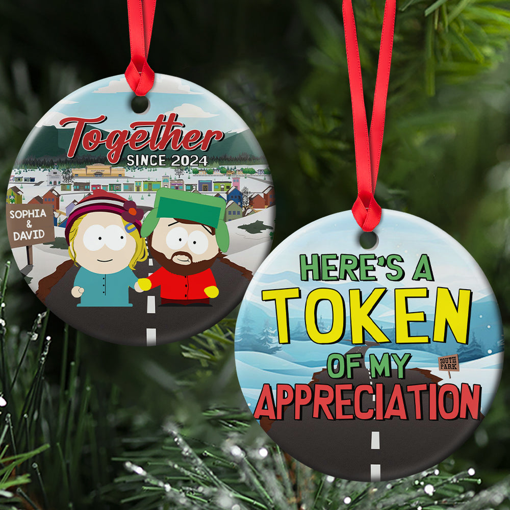 Personalized Gifts For Couple Christmas Ornament 01totn021124hg Here's A Token Of My Appreciation - Ornament - GoDuckee