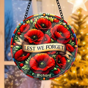 Personalized Poppy Flower Suncatcher Ornament 44acqn240824 Lest We Forget - Ornament - GoDuckee