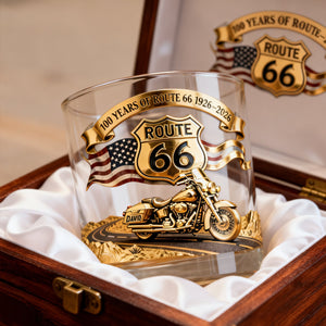 100 Years Of Route Personalized Gifts For Bikers 11oz Round Glass 03natn040226 - Glass - GoDuckee