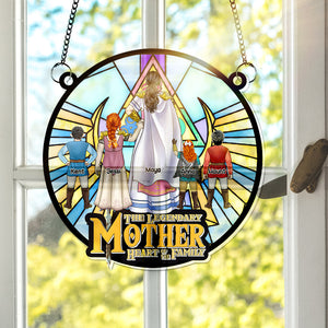 Personalized Gifts For Mom Window Hanging Suncatcher Ornament Mom & Her Little Ones 02OHLU150225HG - Ornament - GoDuckee