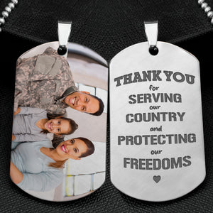 Custom Photo Gifts For Veteran Family Dog Tag Necklace 04TODC200624 - Necklace - GoDuckee