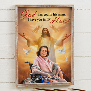 Custom Photo Gifts For Family Canvas Print 02hutn311224 God Have You In His Arms I Have You In My Heart - Poster & Canvas - GoDuckee
