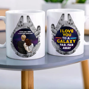I Love You To A Galaxy, Couple Gift, Personalized White Mug, Couple Coffee Mug, Anniversary Gift 04QHQN011223HH-01 - Coffee Mug - GoDuckee