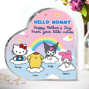 Personalized Gifts For Mom Heart Plaque Your Little Cuties 04htpu270224 - Shaped Plaques - GoDuckee