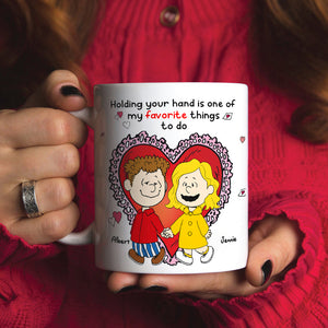 Personalized Gift For Couples Valentine White Mug Couple Holding Hand 01KALU261224DA - Coffee Mug - GoDuckee