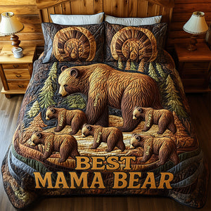 Personalized Gifts For Mom Quilt Bed Set, Best Mama Bear 04TGDT080425 - Blanket - GoDuckee