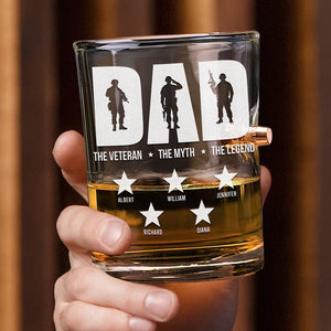 Veteran Dad Bullet Glass - Personalized Gifts For Dad 05acqn170525 - Bullet Glass - GoDuckee