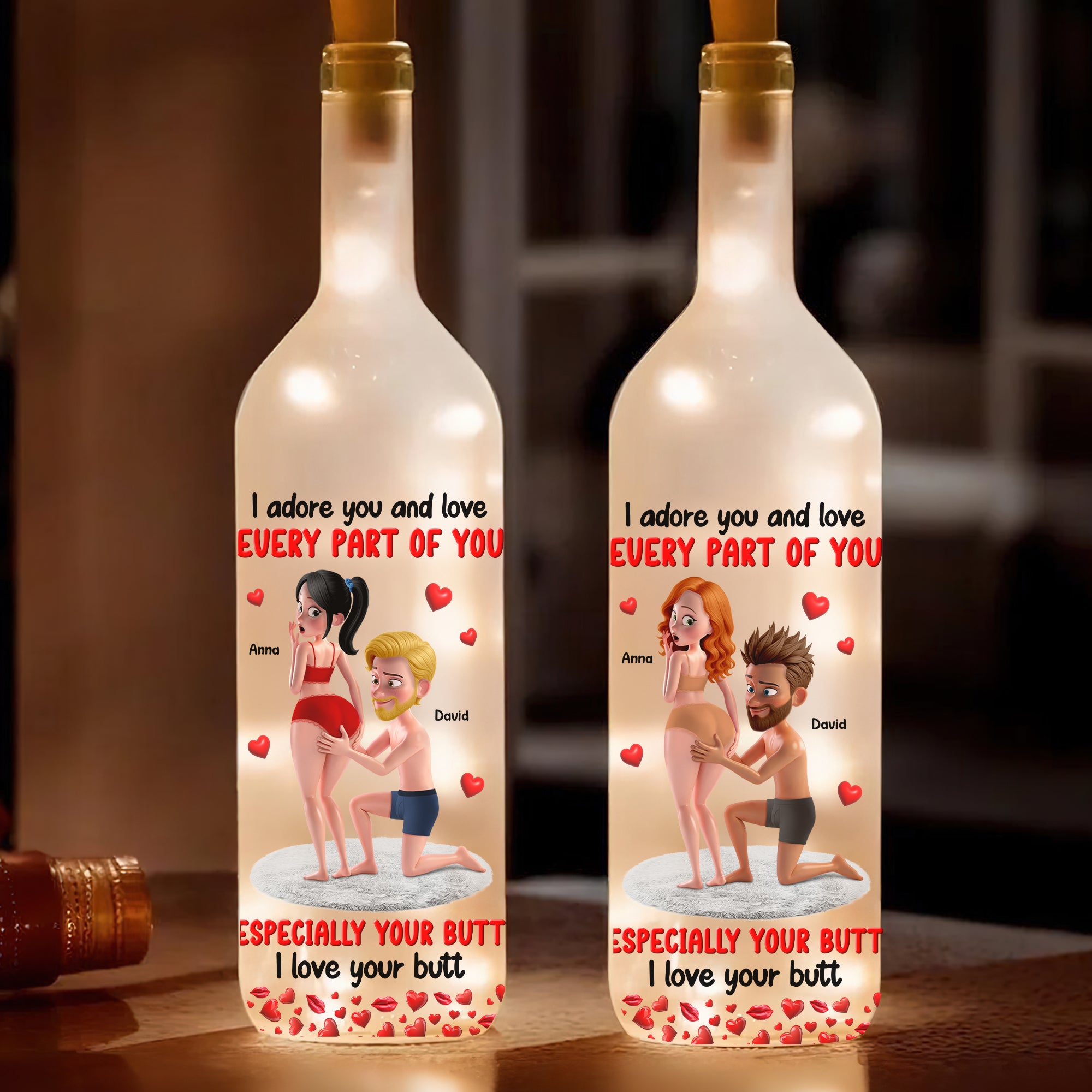Personalized Funny Gifts For Couple Bottle Lamp I Love Every Part Of You 03natn150725hg - Bottle Lamp - GoDuckee