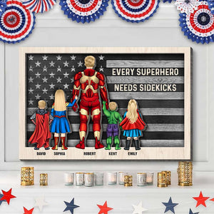 Supporting Family American Flag Personalized Wooden Art 02QHQN260423TM - Wood Sign - GoDuckee