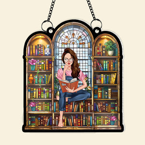 Personalized Gifts For Book Lover Suncatcher Ornament 02HUMH310724TM - Ornament - GoDuckee