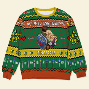 Adventuring Together, Couple Gift, Personalized Knitted Ugly Sweater, Game Couple Sweater, Christmas Gift 06NAXX110923HH - AOP Products - GoDuckee