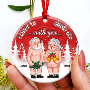 Personalized Gifts For Couple Ceramic Ornament, Funny Christmas Couple Standing 01napu190724 - Ornament - GoDuckee