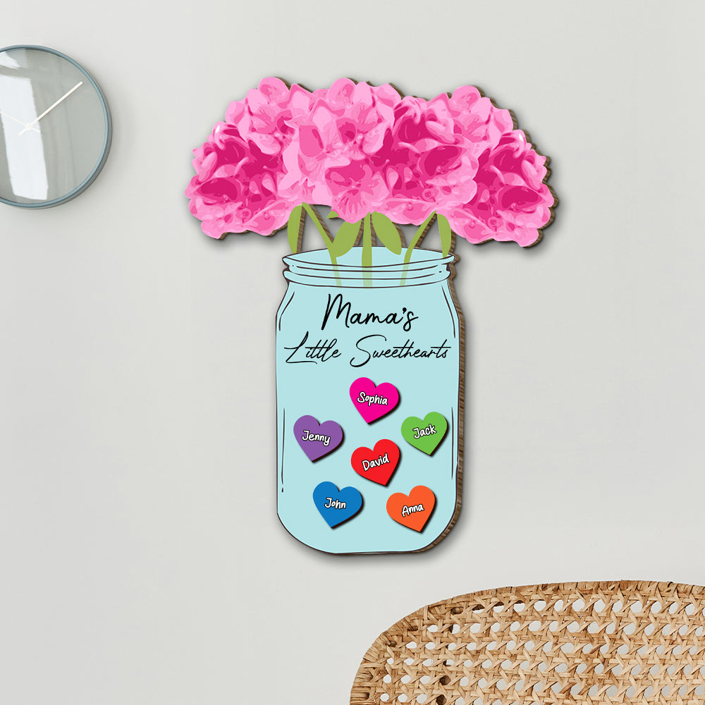 Personalized Gifts For Mom Wood Sign Mama's Little Sweethearts Mother's Day Gifts - Wood Signs - GoDuckee