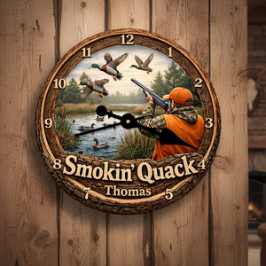 Duck Hunting Wall Clock Personalized Gifts For Hunters 01HUDT231225 - Hanging Wall Clock - GoDuckee