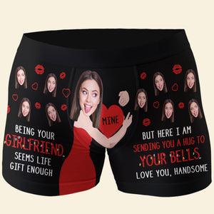 Love You Girlfriend Love You Wife, Personalized Men Boxer - Boxer Briefs - GoDuckee