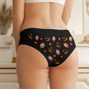 Custom Photo Gifts For Couple Boxer Briefs Halloween Pumpkin Smash Just Tip 03XQDT010824 - Boxer Briefs - GoDuckee