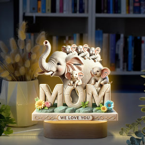 Personalized Gifts For Mom Elephant LED Light 01hutn170425 - Led Night Light - GoDuckee