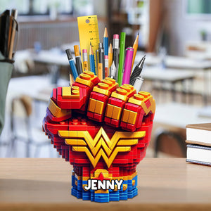 Super Fist Bump Wooden Pen Holder - Personalized Gifts For Kids 03ohtn240725 - Pen Holder - GoDuckee