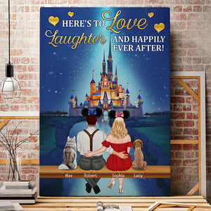 Here's To Love Laughter And Happily Ever After! Personalized Canvas Print-Gift For Couple- Gift For Dog Lover-02ntqn040323tm - Poster & Canvas - GoDuckee