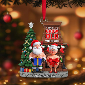 Funny Old Couple Ornament - Personalized Christmas Gift For Couple 02NALU190825 - Ornament - GoDuckee