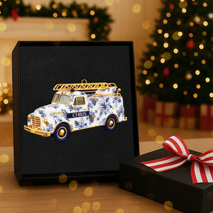 Personalized Gifts For Christmas, Fire Truck Firefighter Toile de Jouy Custom Shape Acrylic Ornament 01pgta031025 - Ornament - GoDuckee