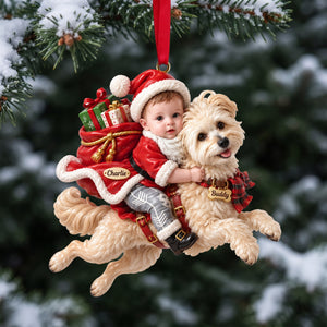 Custom Photo Joyful Santa With Dogs, Personalized Gifts For Dog Lovers 01qhlu080926