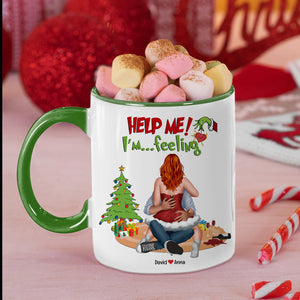 Help Me, I'm ... Feeling, Naughty Couple, Personalized CC-03HTPU191023HH Accent Mug, Christmas Gifts - Coffee Mug - GoDuckee