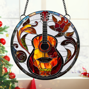 Personalized Gifts For Guitar Lovers Suncatcher Ornament 03acpu300824 - Ornament - GoDuckee