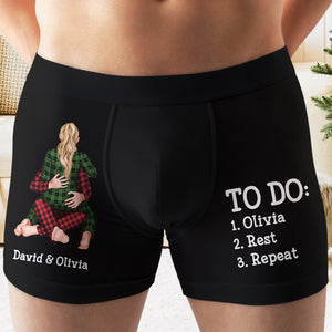 Naughty Couple, Personalized Couple Boxer Briefs, Gifts For Him Gifts For Her - Boxer Briefs - GoDuckee