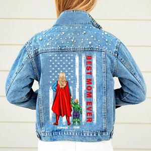 Personalized Gifts For Mom Denim Jacket Best Mom Ever 01natn010424pa - Denim Jacket - GoDuckee