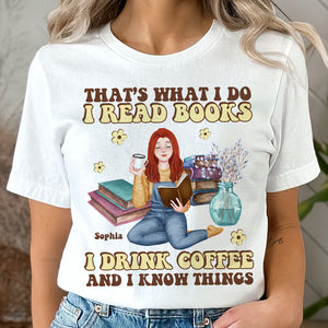 Personalized Gifts For Book Lover Shirt Read Books Drink Coffee 02ACDT010324PA - 2D Shirts - GoDuckee