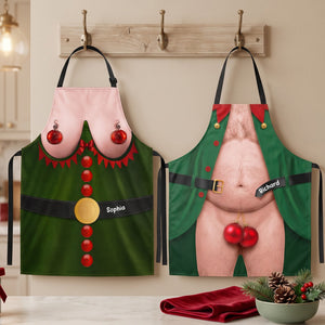 Spicy Christmas Costumes Aprons, Personalized Gifts For Couple 04qhqn200826 - Aprons - GoDuckee