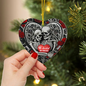 Personalized Gift For Couple Christmas Ornament Skeleton Couple 02OHTN041124 - Ornament - GoDuckee