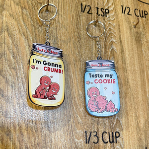 Taste My Cookie- Personalized Keychain- Naughty Couple Keychain- Couple Gift - Keychains - GoDuckee