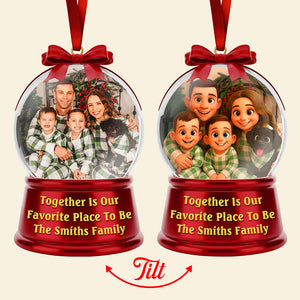 Smiling Family Christmas Lenticular Ornament - Custom Photo Gifts For Family 04PGQN190925 - Ornament - GoDuckee