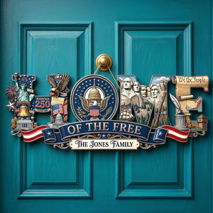Proud Anniversary Home Of The Free Acrylic Sign, Personalized Decor Gifts For Patriots 04qhqn020626 - Acrylic Sign - GoDuckee