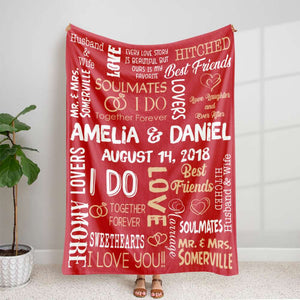 Husband & Wife, Couple Gift, Personalized Blanket, Marriage Couple Blanket 05HUHN291223 - Blanket - GoDuckee