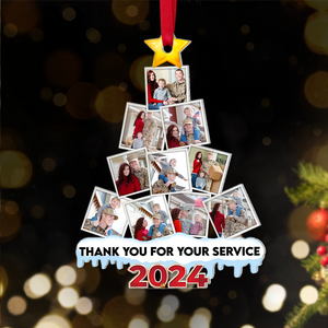 Veteran Custom Photo Acrylic Christmas Ornament 04HUPU270924 - Ornament - GoDuckee