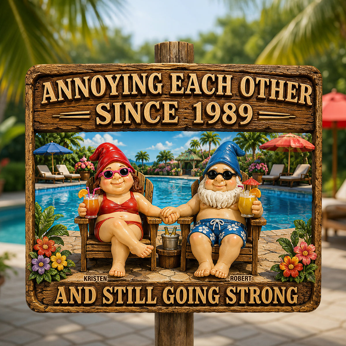 Relaxing Old Couple Metal Sign - Personalized Anniversary Gifts For Couples 02NADT170626 - Metal Signs - GoDuckee