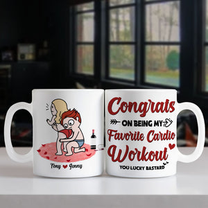 Funny Couple, Congrats On Being My Favorite Cardio Workout, Personalized Coffee Mug, Couple Gift, Gifts For Him, Gifts For Her - Coffee Mug - GoDuckee