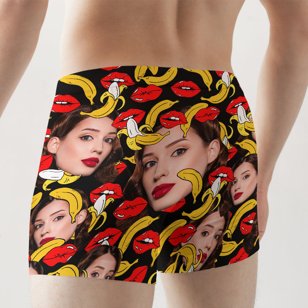 Banana Gag Gift Underwear for Him, Fun Pop Art Boxer Briefs for