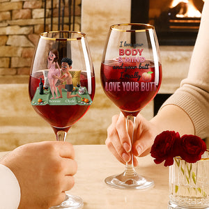 Naughty Couple Wine Glass - Personalized Gifts For Couple 02ohta150825 - Wine Glass - GoDuckee