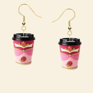 Coffee Princess Earrings - Personalized Gifts For Her 03pgmg150725 - Earrings - GoDuckee