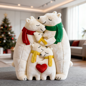 Ice Bear Family Hugging Pillow, Personalized Gifts For Family 03qhdt081125 - Pillow - GoDuckee