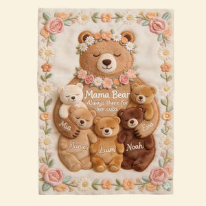 Mama Bear Blanket Personalized Gifts For Mom 01PGDT160326 - Blanket - GoDuckee