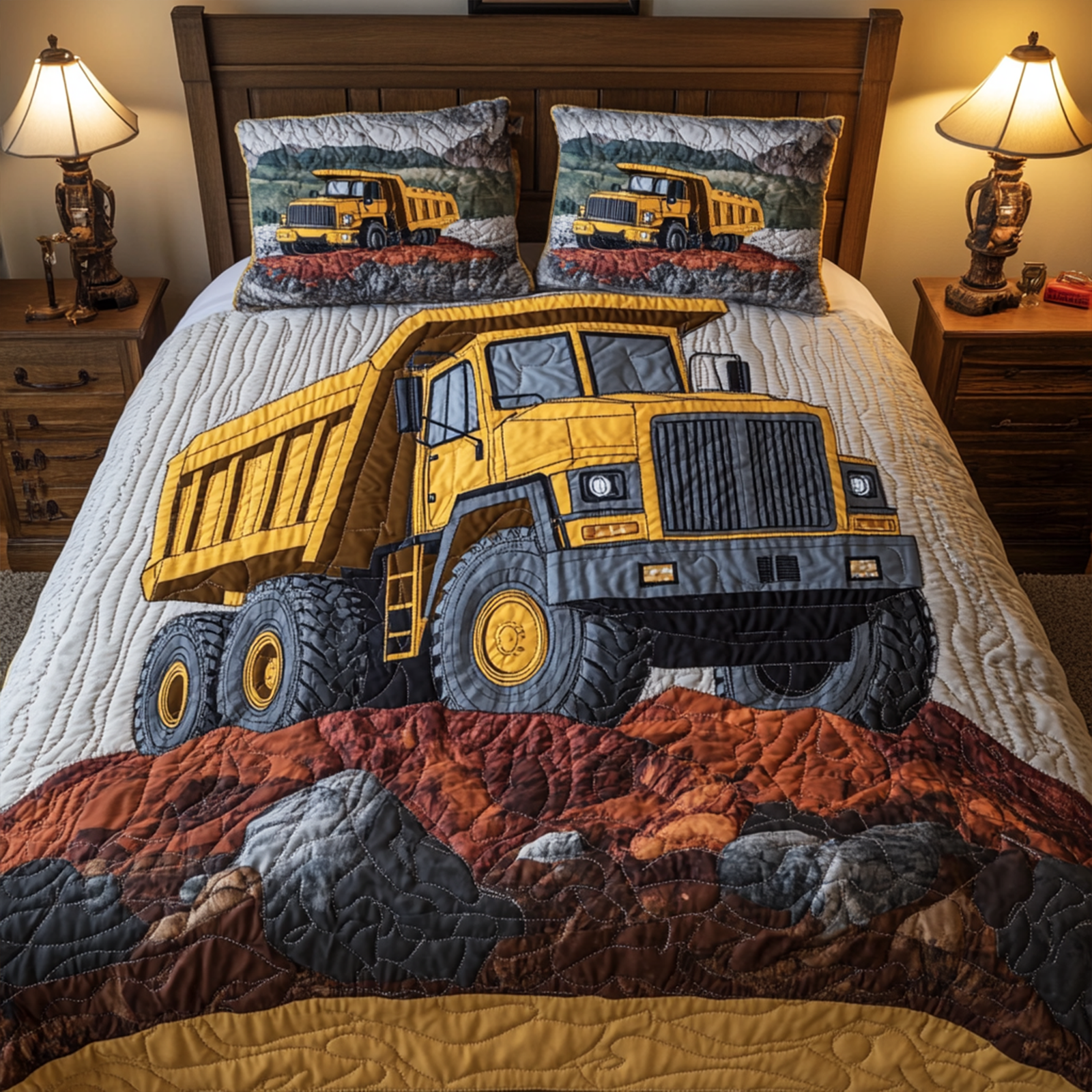 Heavy Construction Vehicles Quilt Bed Set - Gifts For Construction Workers 04TGLU080825 - Blanket - GoDuckee