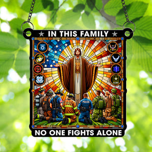 Gifts For First Responders Suncatcher Ornament, One Nation Under God 01QHQN290824 - Ornament - GoDuckee