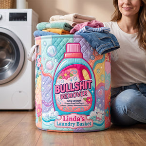 Funny Bottle Quilted Laundry Basket - Personalized Gifts 02hudh110726 - Laundry Basket - GoDuckee