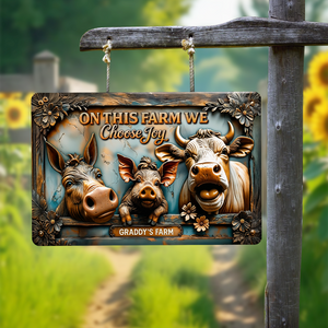 Fun Farm Animals Metal Sign - Personalized Gifts For Farmer 02qhpu200525 - Metal Signs - GoDuckee